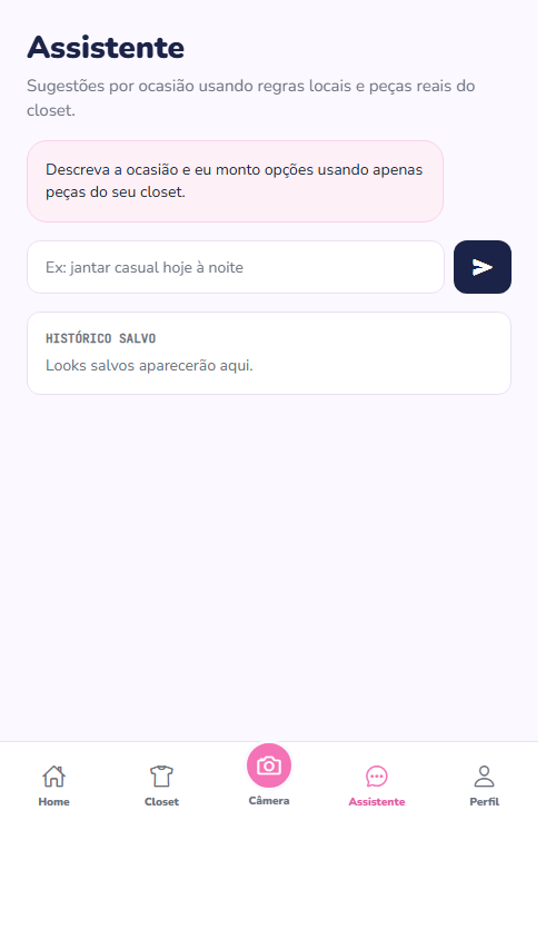 Tela real do Assistente IA no app